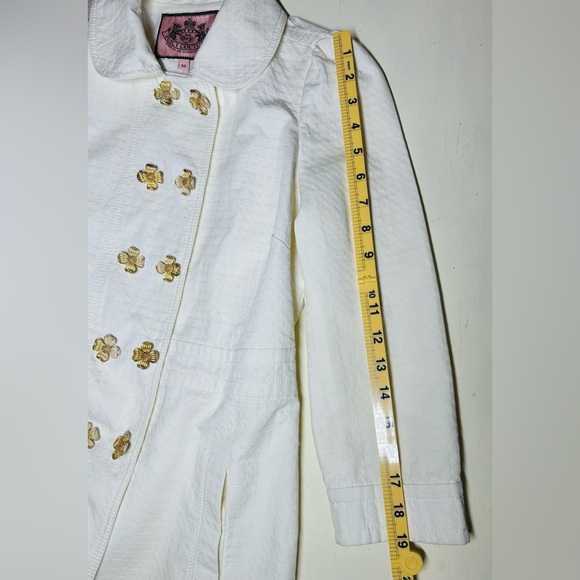 VTG Y2K 2000’s Juicy Couture Cream Double Breasted Trench Coat Size M - Picture 16 of 16
